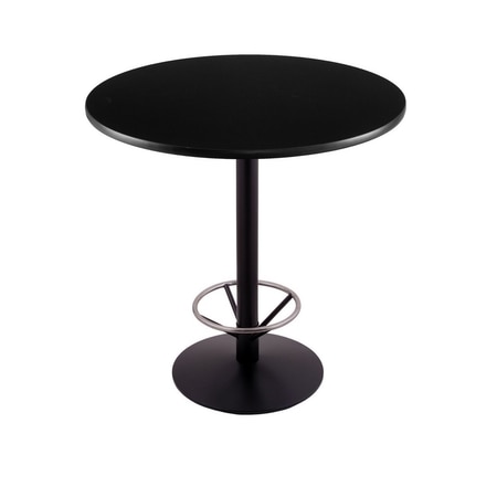 HOLLAND BAR STOOL CO 42" 214 Black Table 36" dia. Top, Foot Ring 214-2242BW36RFTRG